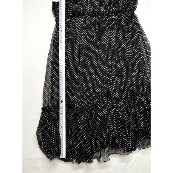 Max Studio Black Polka Dot Cami Babydoll Mini Dress XS 100% silk - Picture 5 of 7